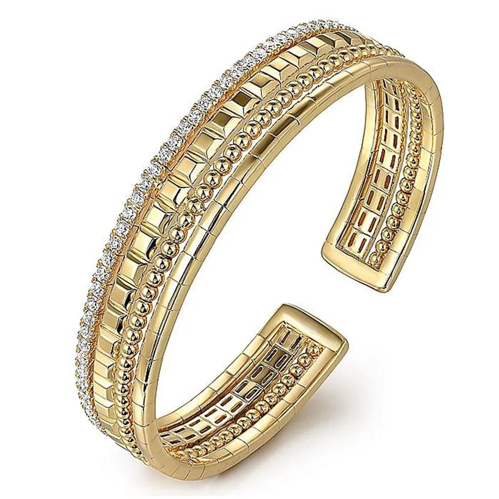 1.04ctw Bujukan Diamond Stackable Bangle, 6.25" - Yellow Gold