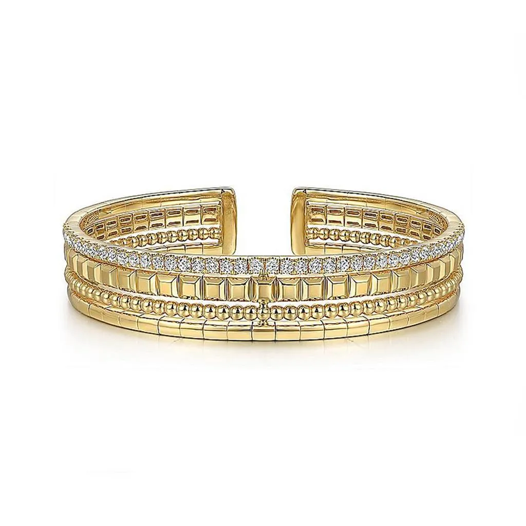 1.04ctw Bujukan Diamond Stackable Bangle, 6.25" - Yellow Gold