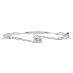 10k White Gold Bangle Moissanite Bracelet 0.5ctw