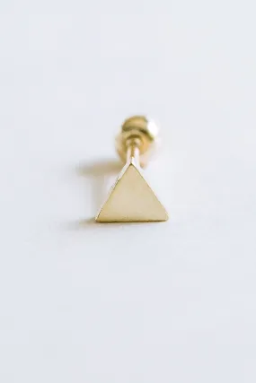 14k Gold Jewelry Triangle Barbell Ear Stud Piercing