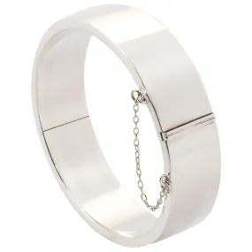 1.5cm Plain Flat Sterling Silver Square Edge Bangle