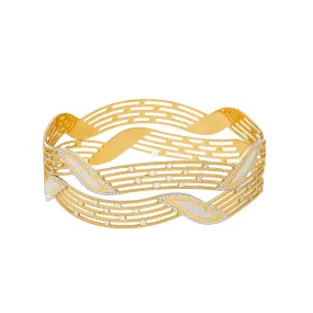 22K Yellow & White Gold Bangle Set of 2 (33.8gm)