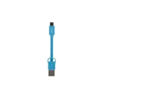 3SIXT Clip & Sync Cable - Micro USB - 10cm - Blue