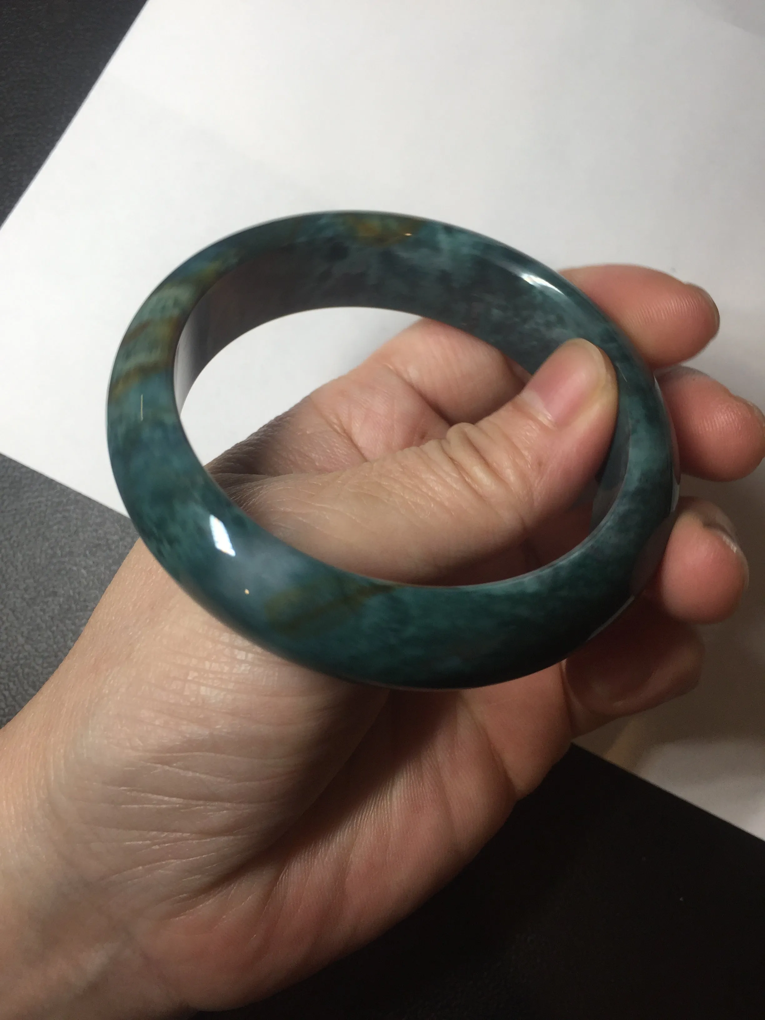 57.6mm 100% natural blue/green/red/yellow ocean jasper bangle SY74