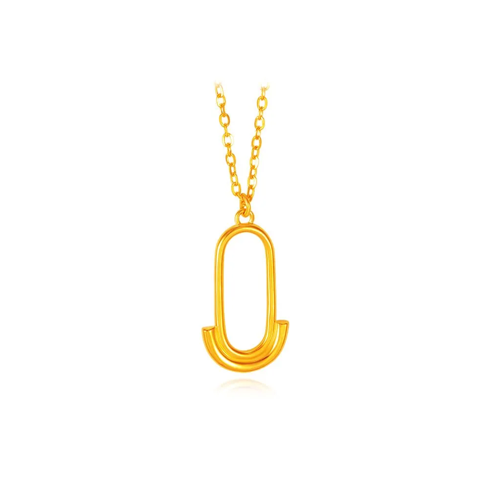 916 Gold Moda Clip Necklace