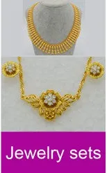 African Ethiopian Gold Jewellery sets Pendant Necklaces Earrings Bangle Ring