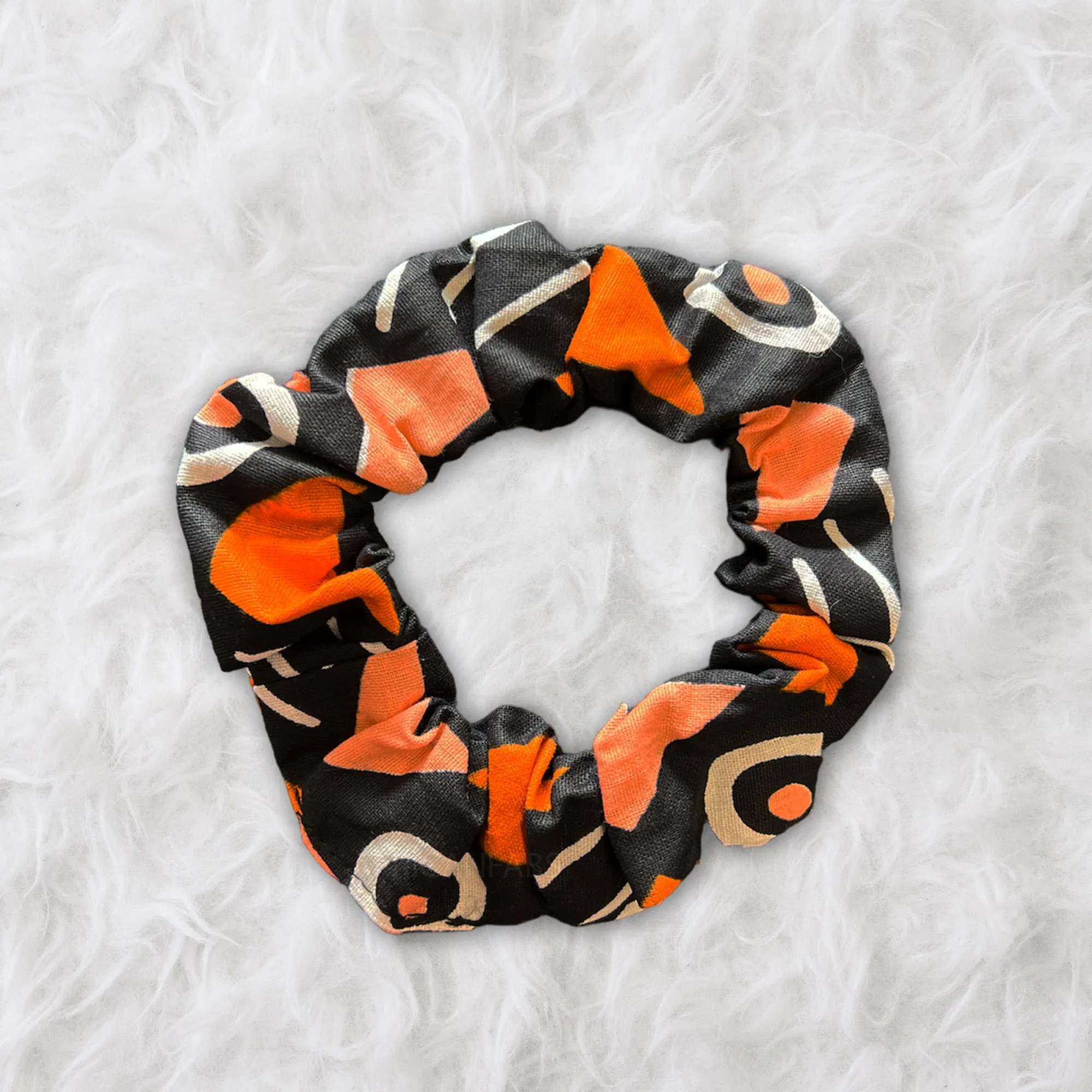 African print Scrunchie - Hair Accessories - Black