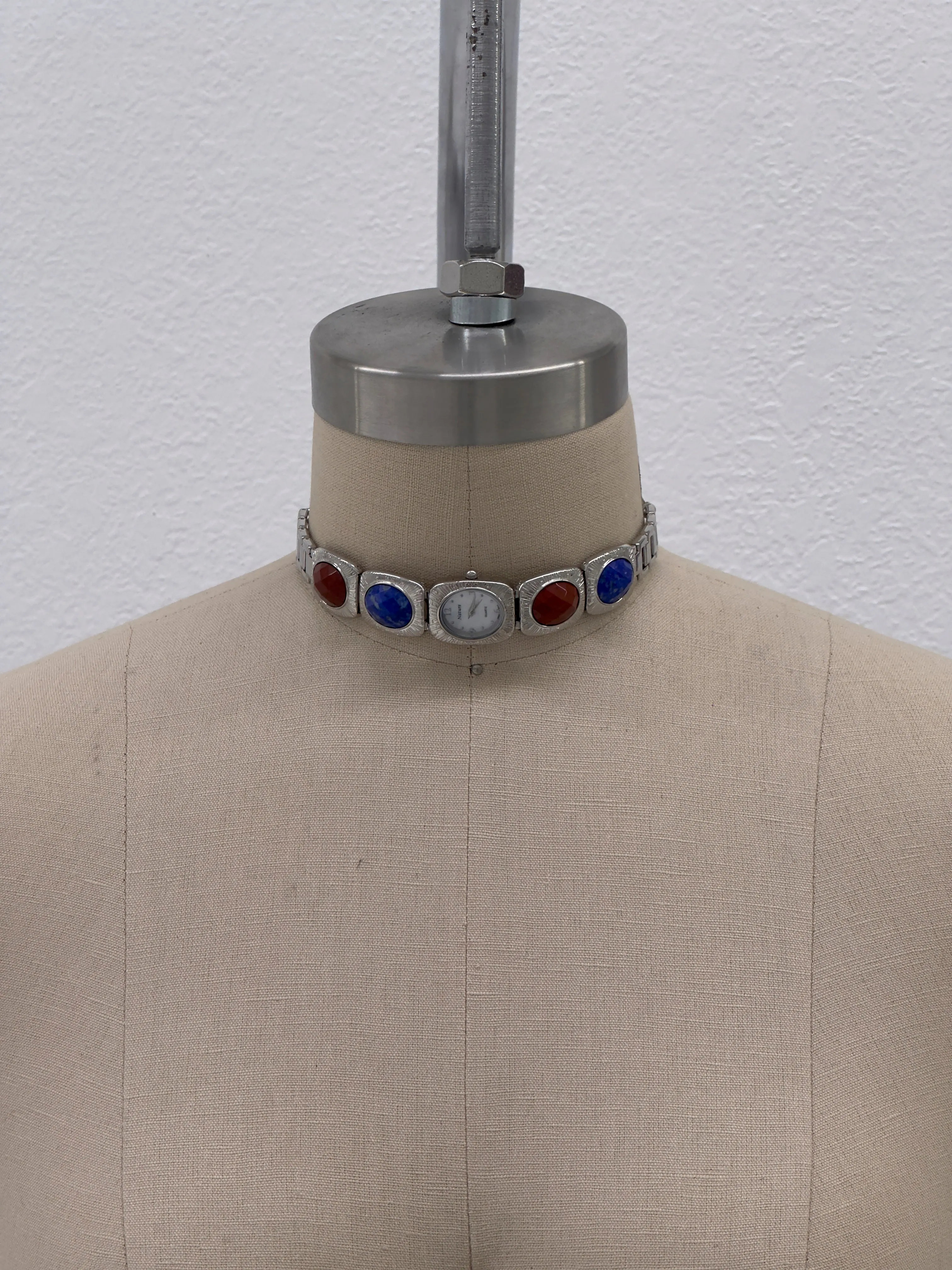 ANTIQUE SILVER & GEMSTONES WATCH | REWORK NECKLACE