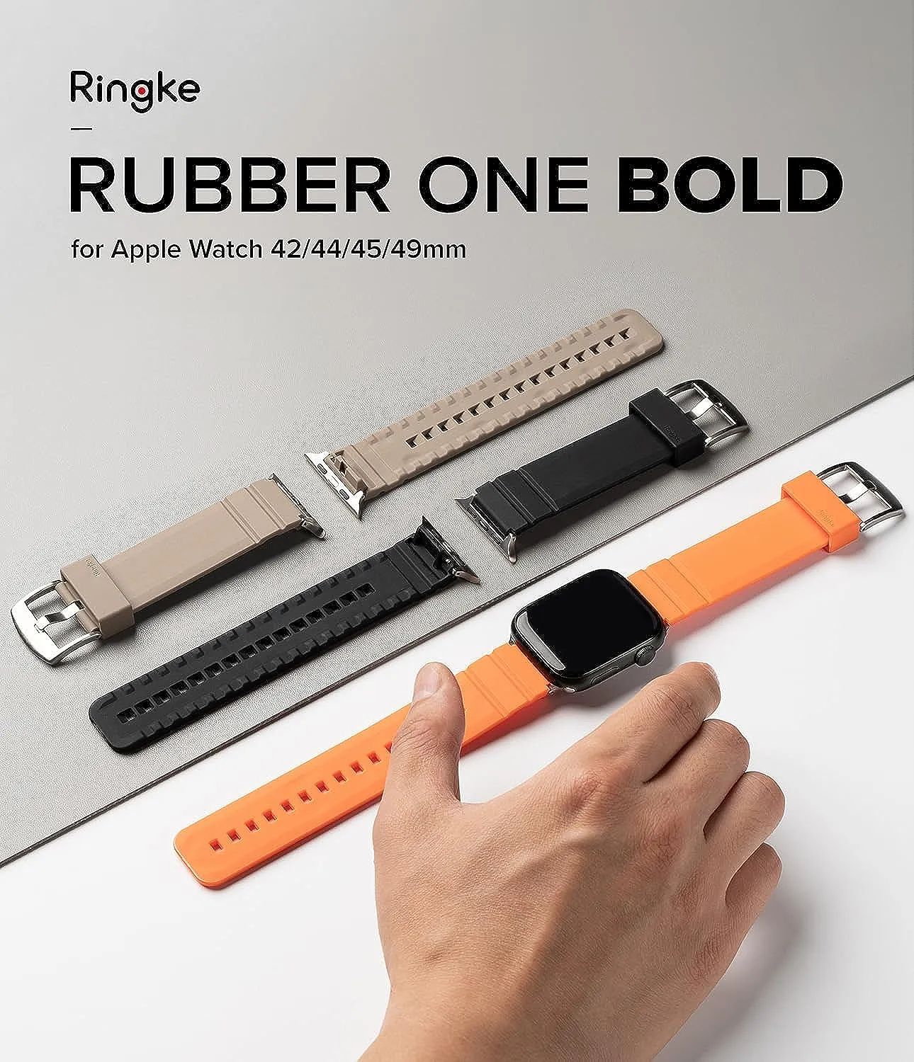 Apple Watch Ultra 49mm 8/7 45mm SE 44mm Rubber One Bold | Watch Band - Orange