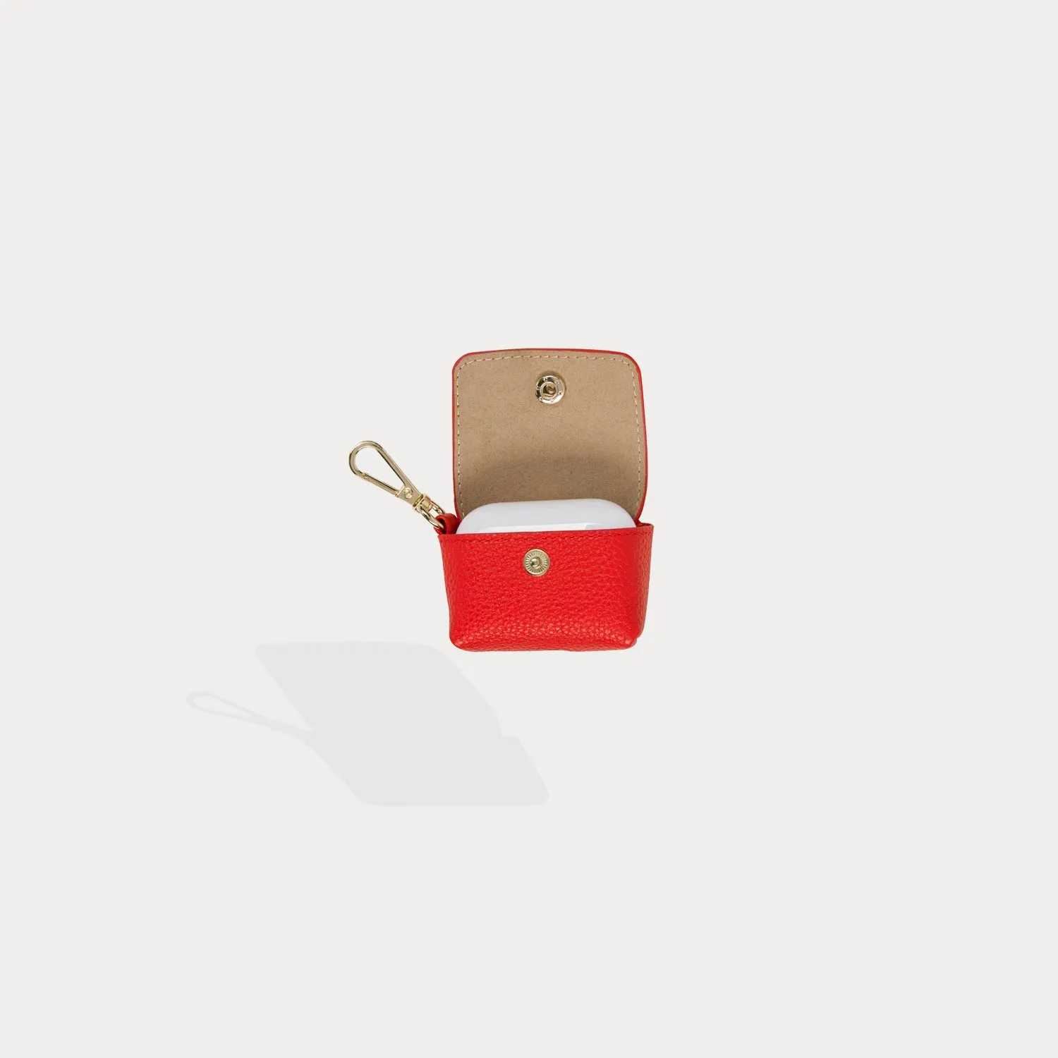 Avery AirPods Clip-On Pouch - Poppy Red/Gold