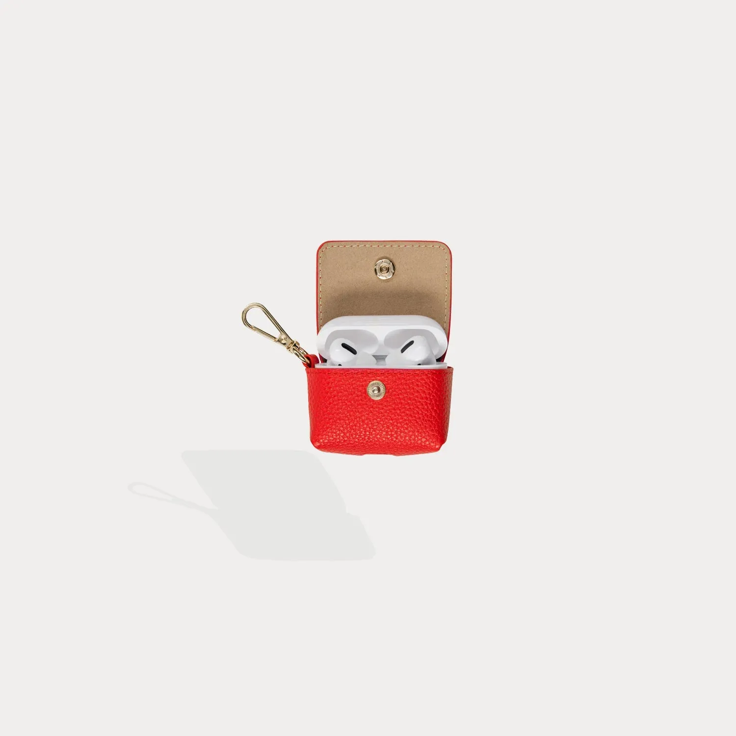 Avery AirPods Clip-On Pouch - Poppy Red/Gold