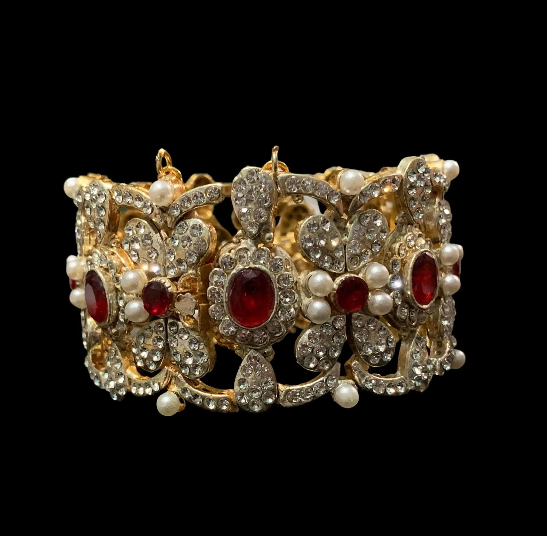 B126 Zeenat cz bangle / kada in ruby -SINGLE  ( READY TO SHIP )