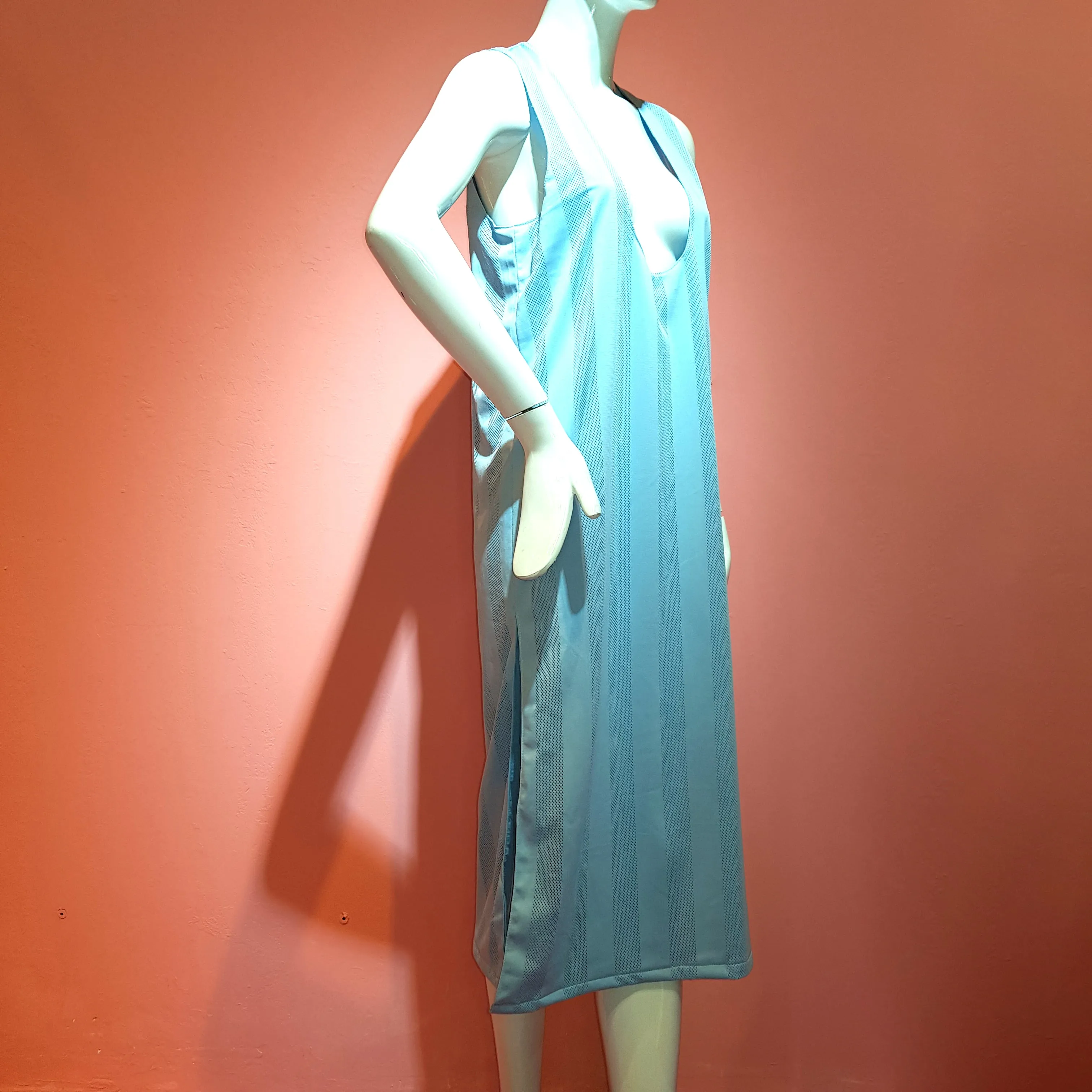 Baby Blue Drop Neckline Dress