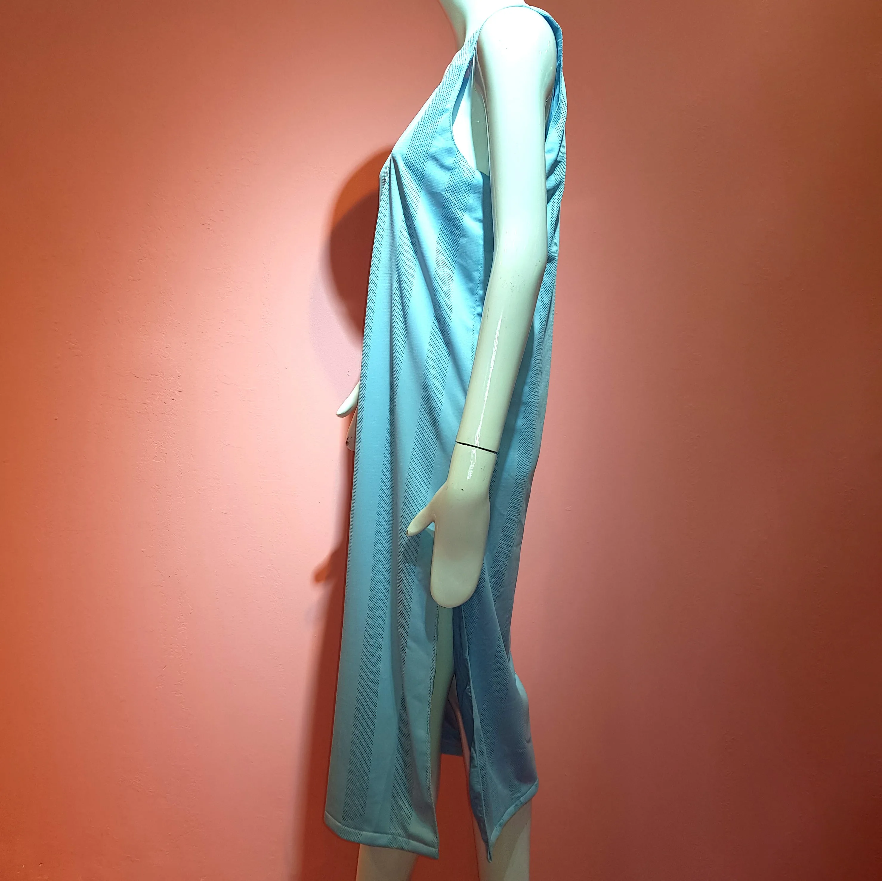 Baby Blue Drop Neckline Dress