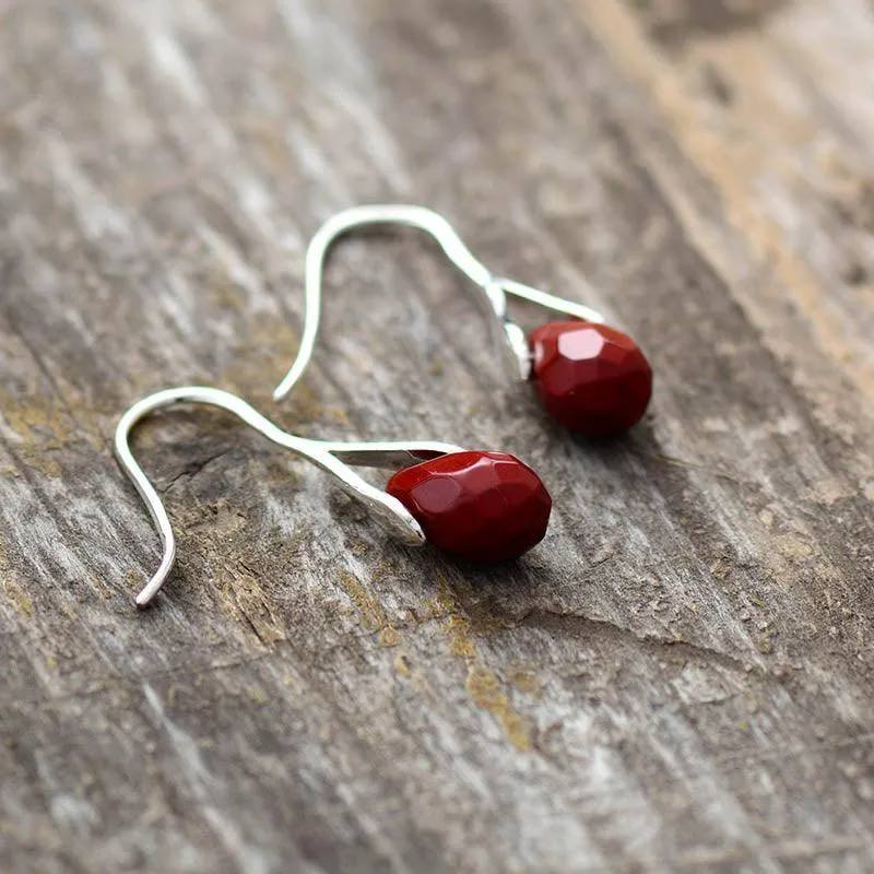 Baygur Red Jasper Drop Earrings