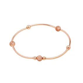 Bella Soft Bangle | Bracelet | 14K Rose Gold, Pave CZ