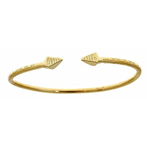 Better Jewelry 14K Yellow Gold West Indian BABY Bangle w. Pyramid Ends