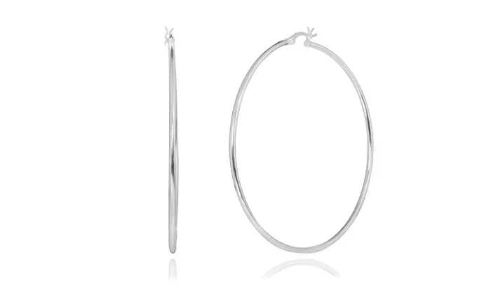 Better Jewelry Hoop Earrings .925 Sterling Silver 2mm