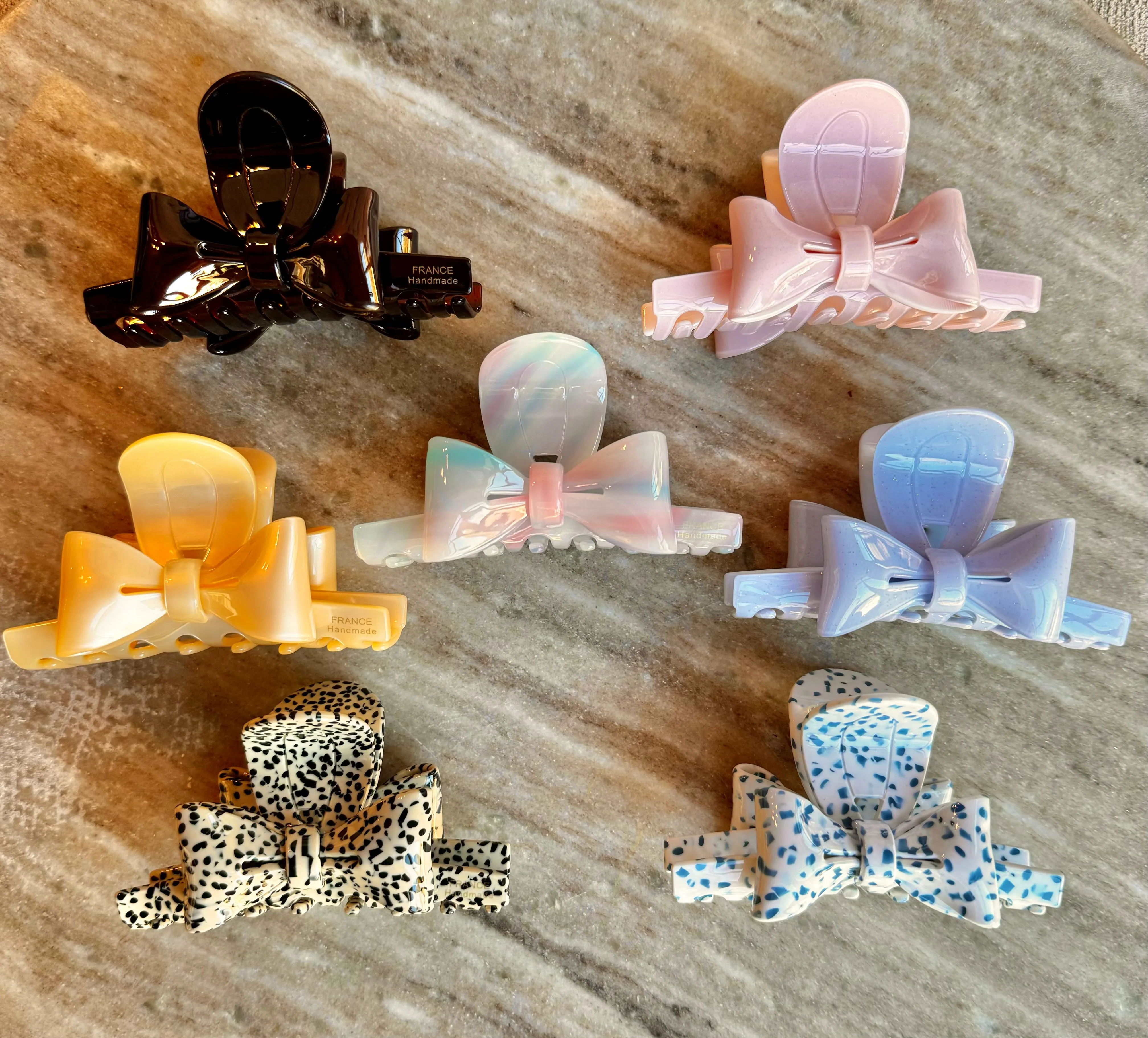 BOW RIBBON CLAW HAIR CLIPS