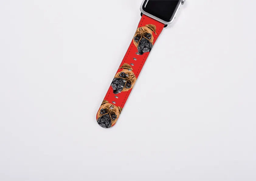 Boxer Mell Red Apple Watch Strap