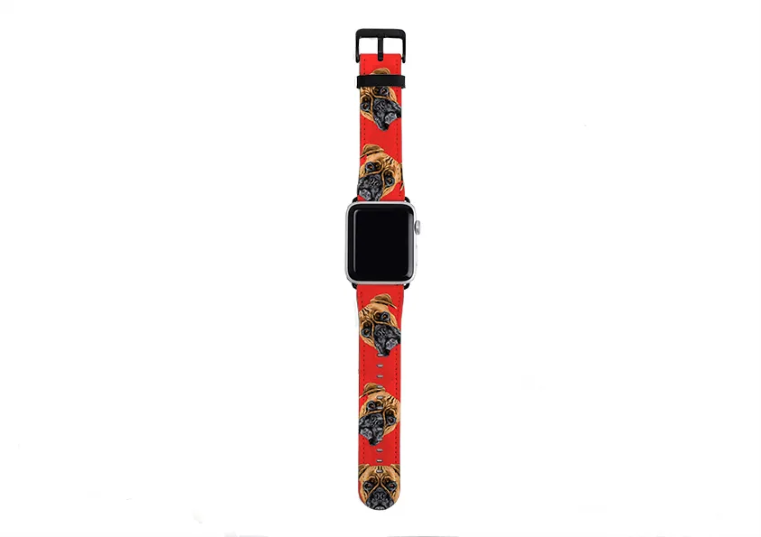 Boxer Mell Red Apple Watch Strap