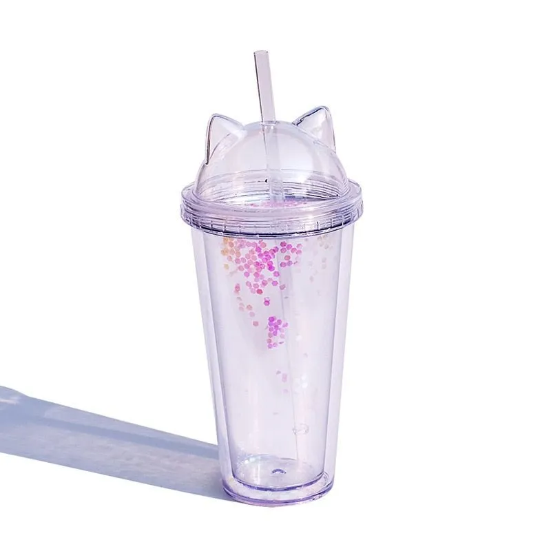 Cat Ear Glitter Tumbler