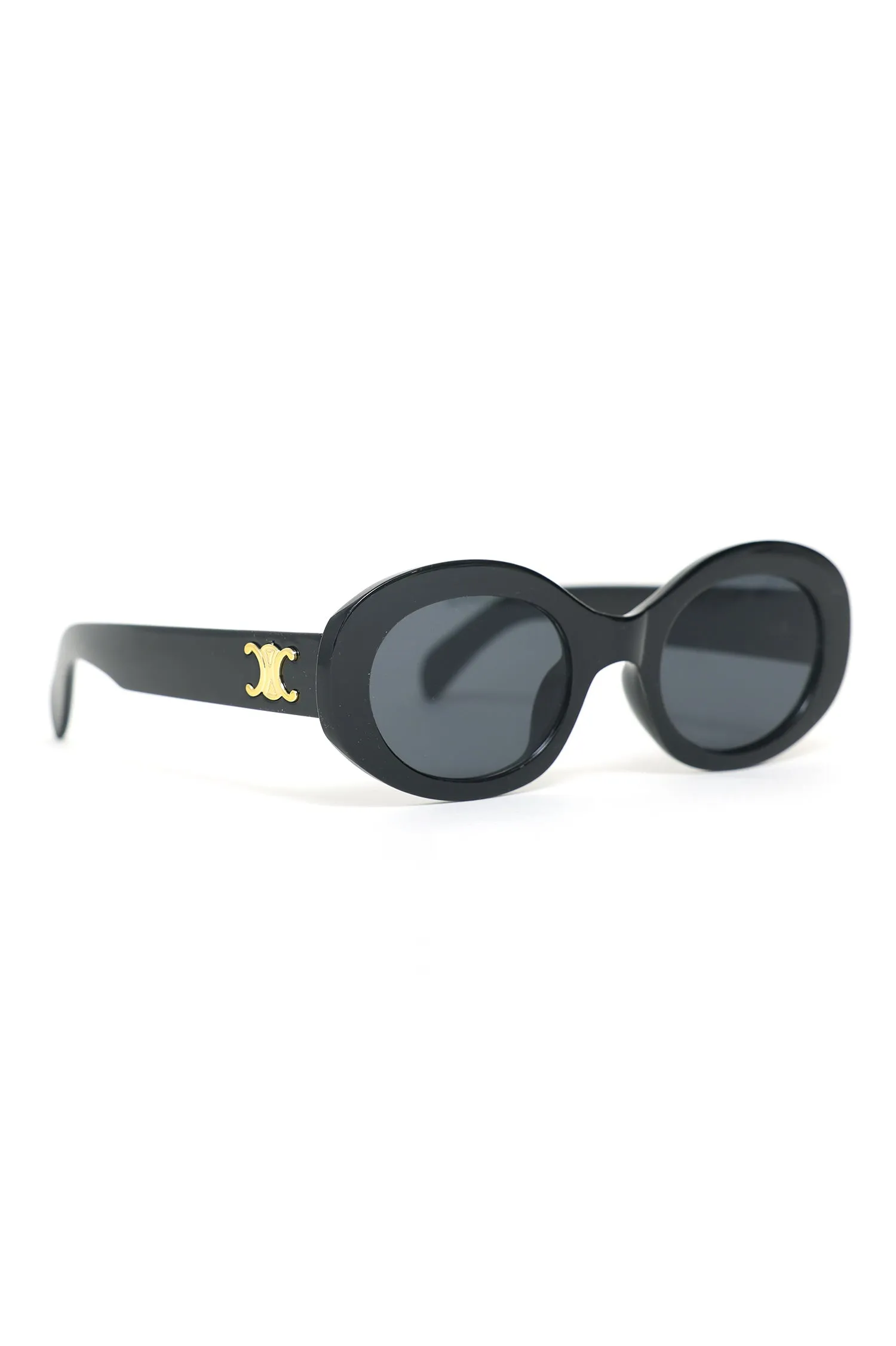 CLASSIC OVAL SUNGLASSES-BLACK