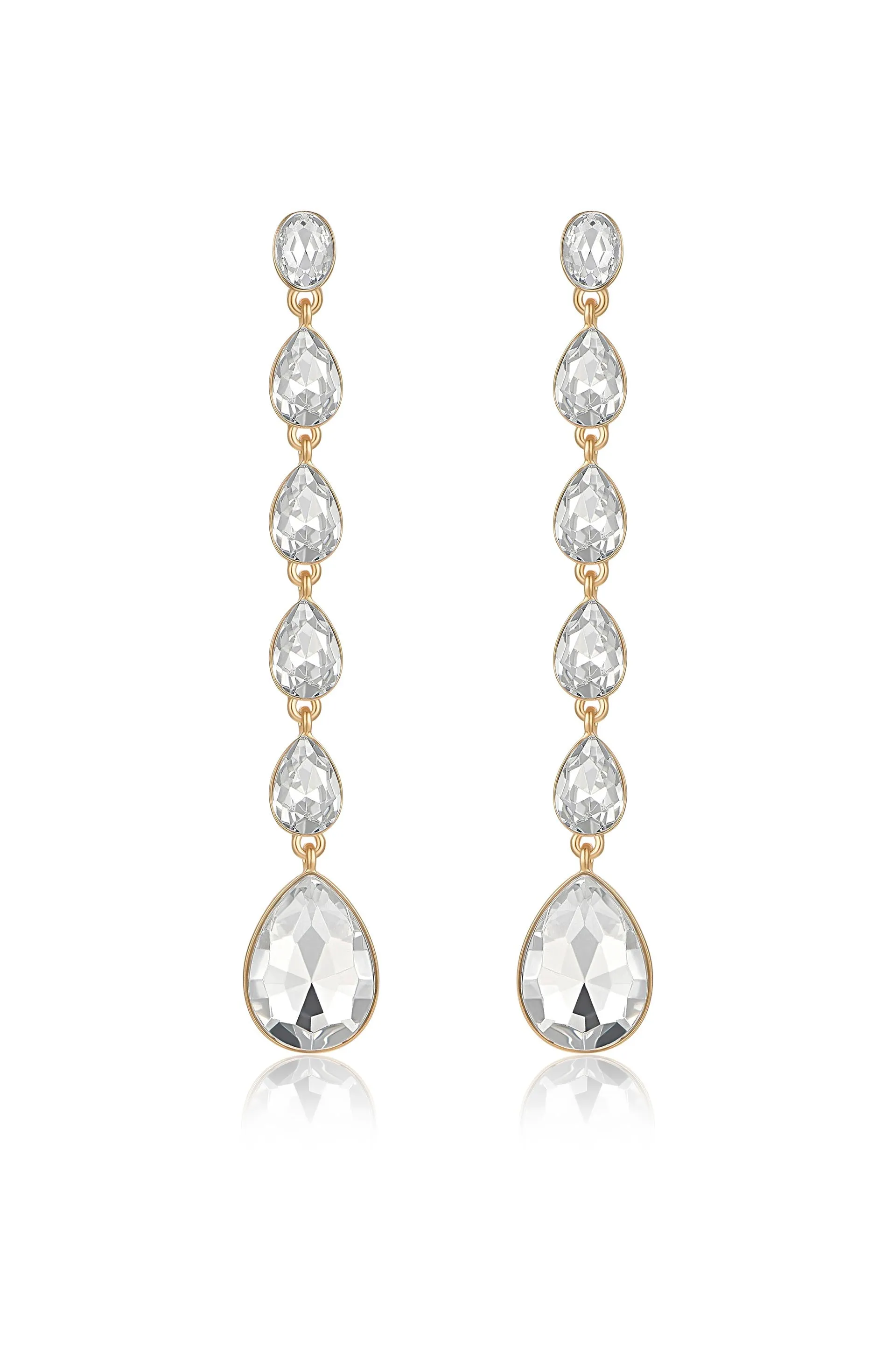 Crystallized Drop 18k Gold Plated Earrings