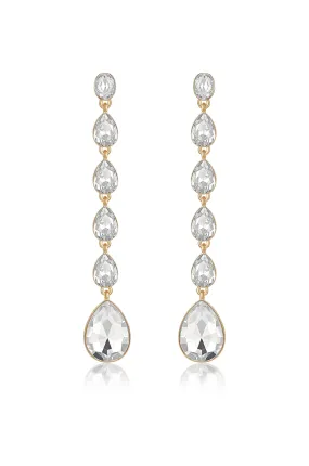 Crystallized Drop 18k Gold Plated Earrings