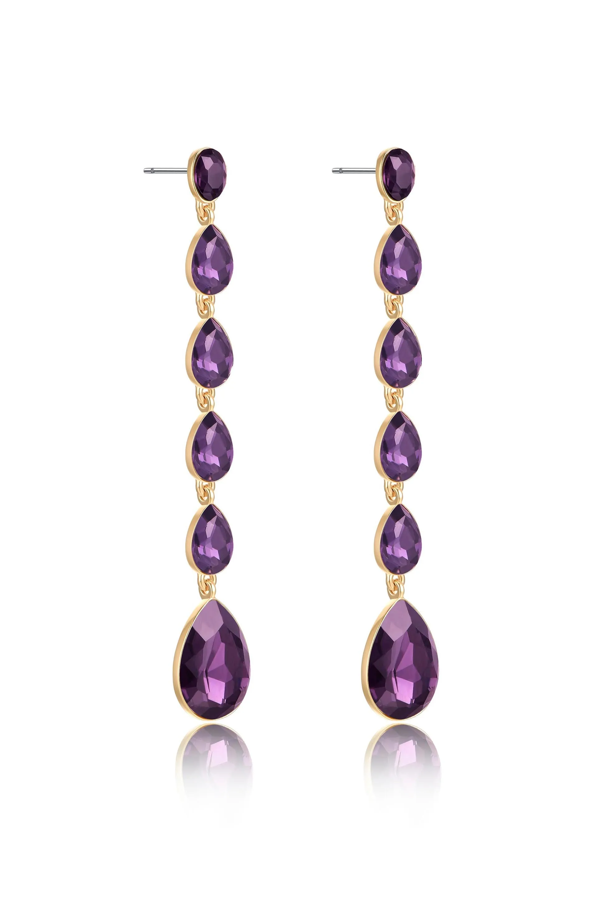 Crystallized Drop 18k Gold Plated Earrings