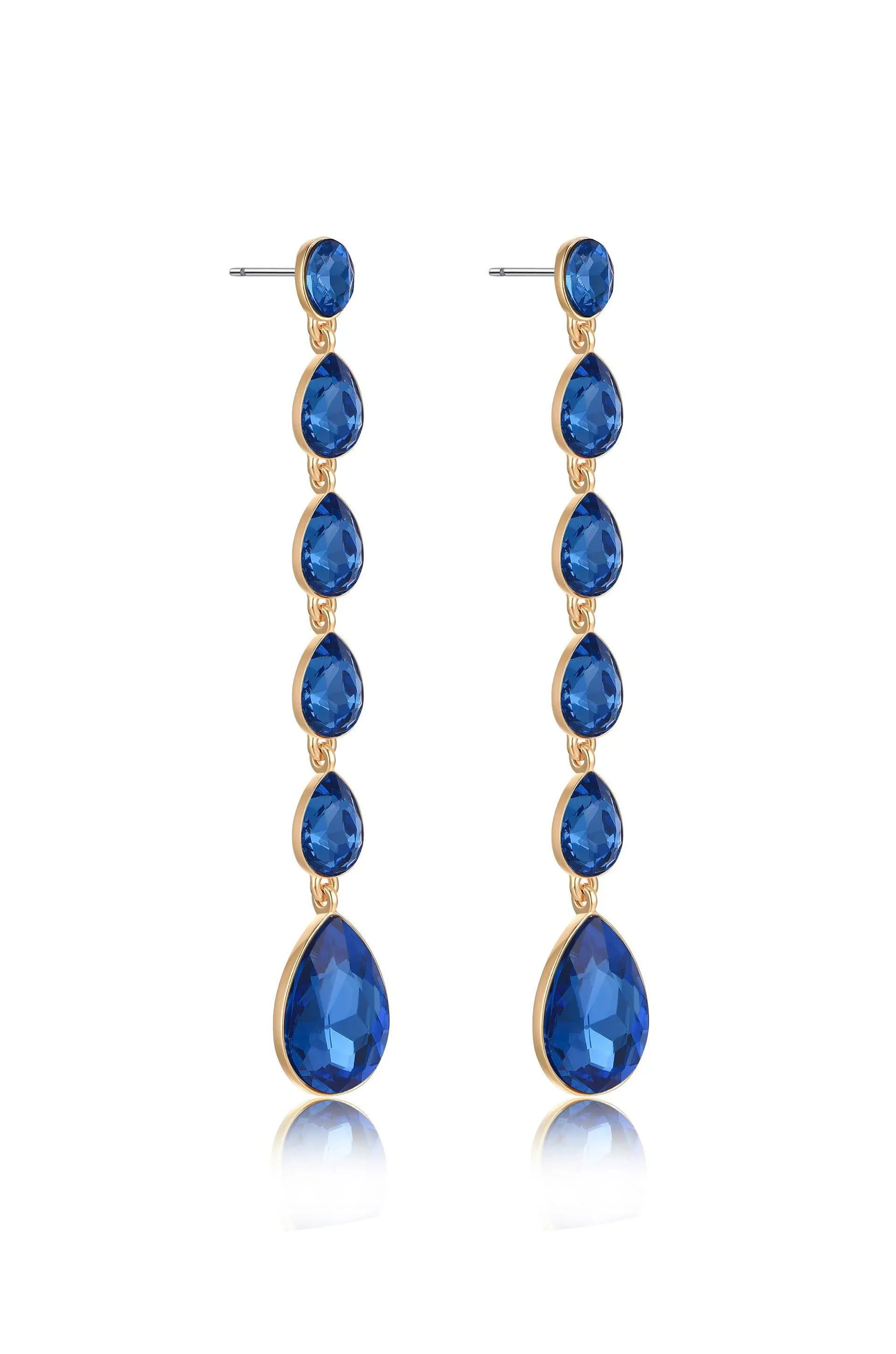 Crystallized Drop 18k Gold Plated Earrings