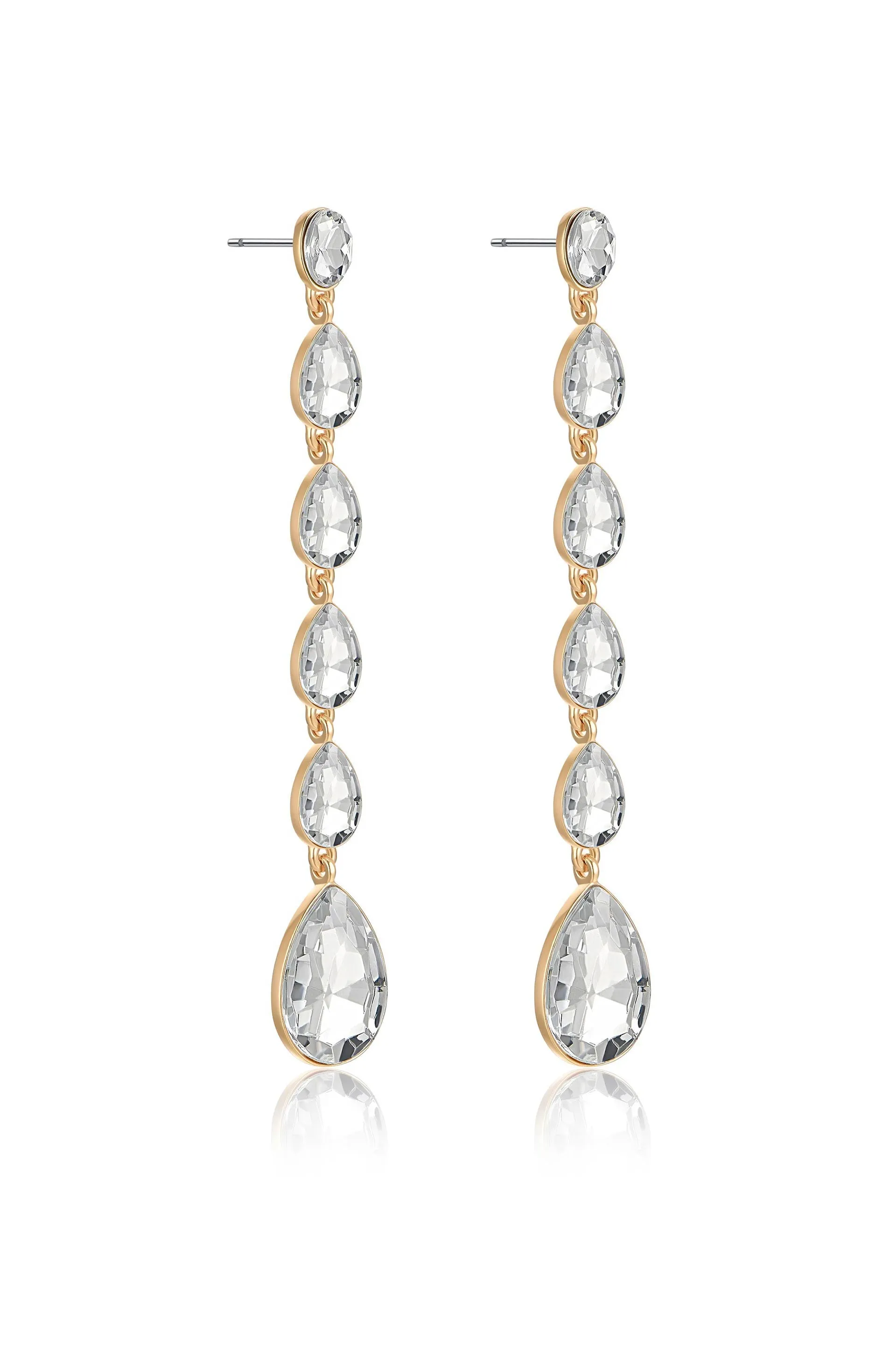 Crystallized Drop 18k Gold Plated Earrings