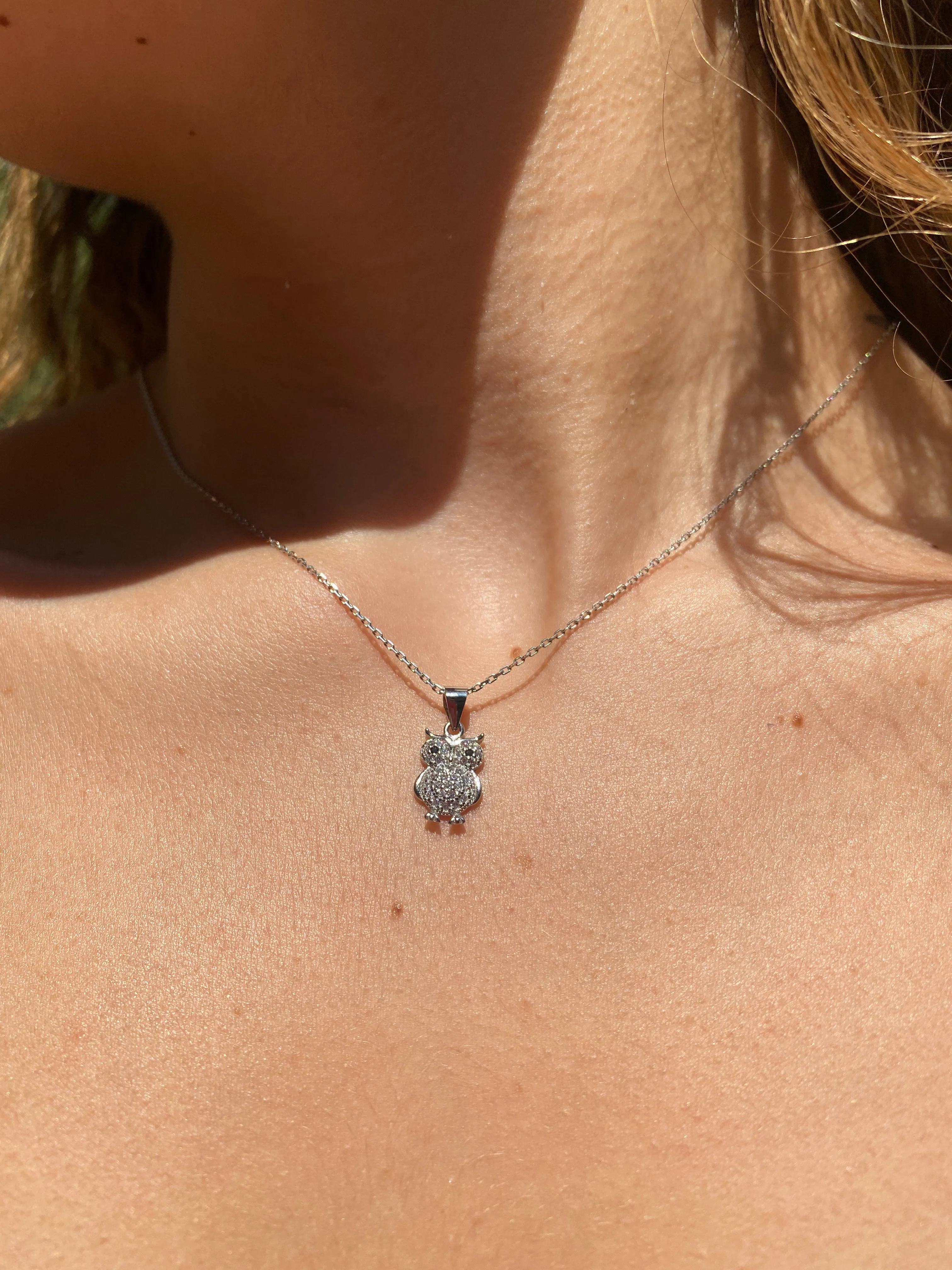 CZ Owl Necklace