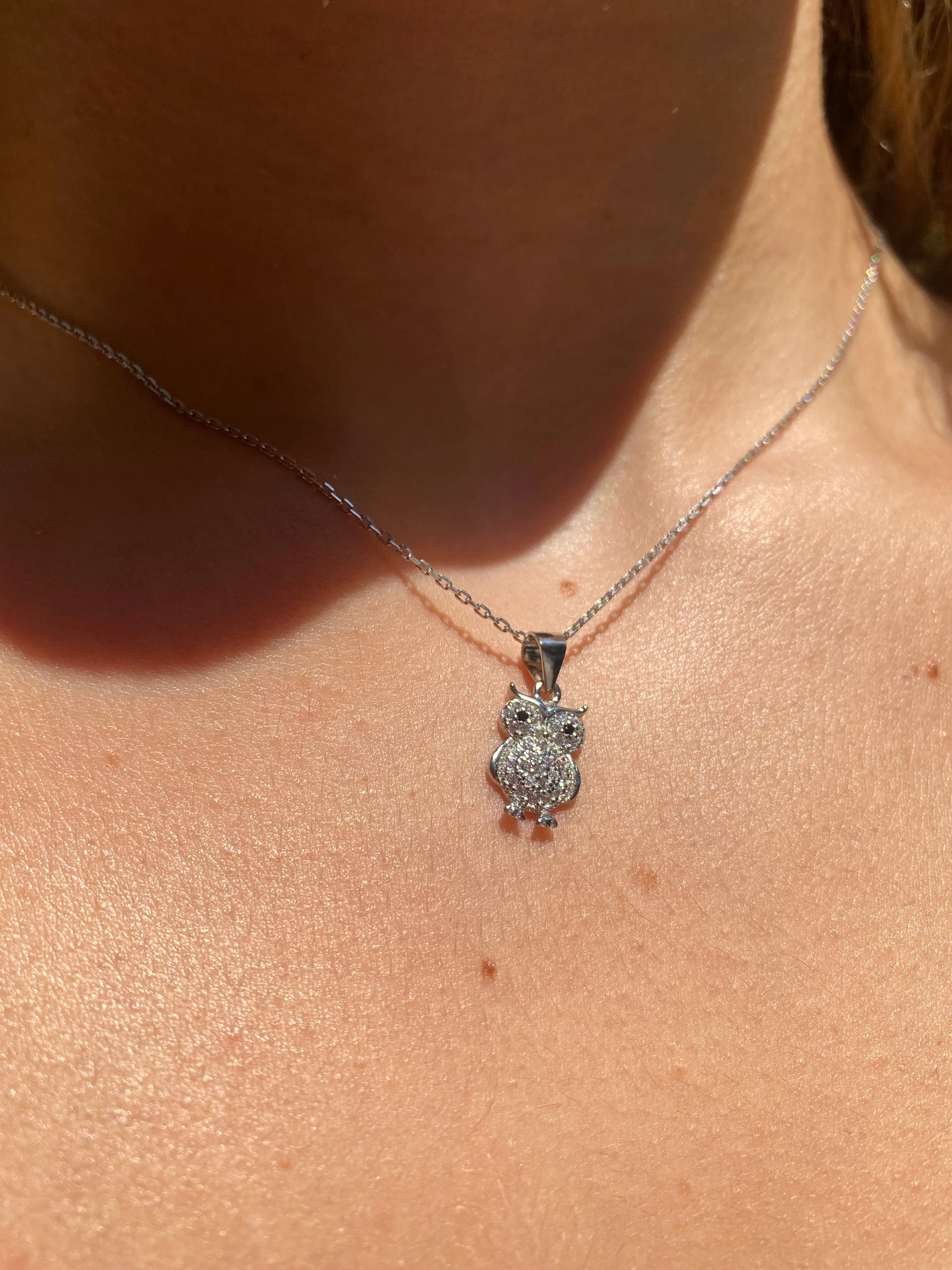 CZ Owl Necklace