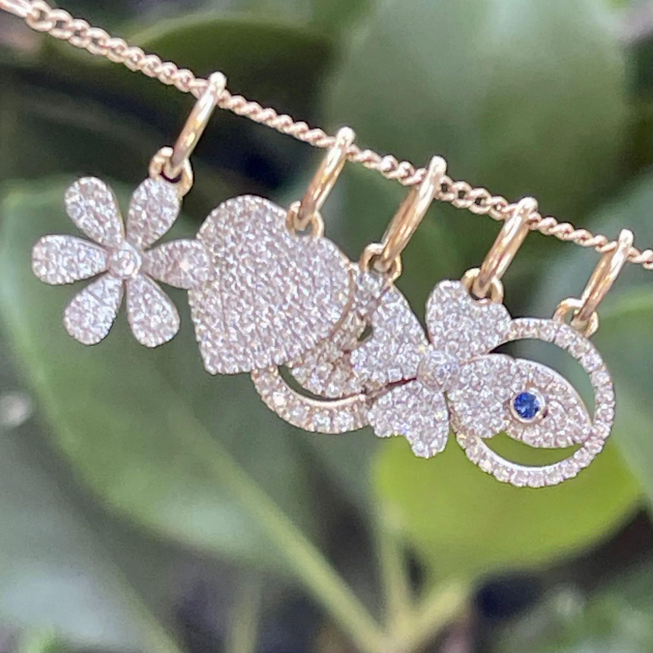 Diamond Daisy Watch Charm Bracelet