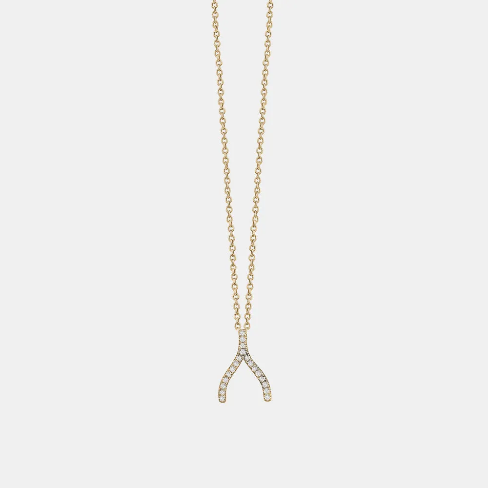 Diamond Wishbone Necklace