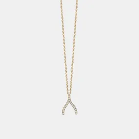 Diamond Wishbone Necklace