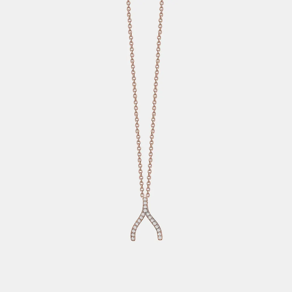 Diamond Wishbone Necklace