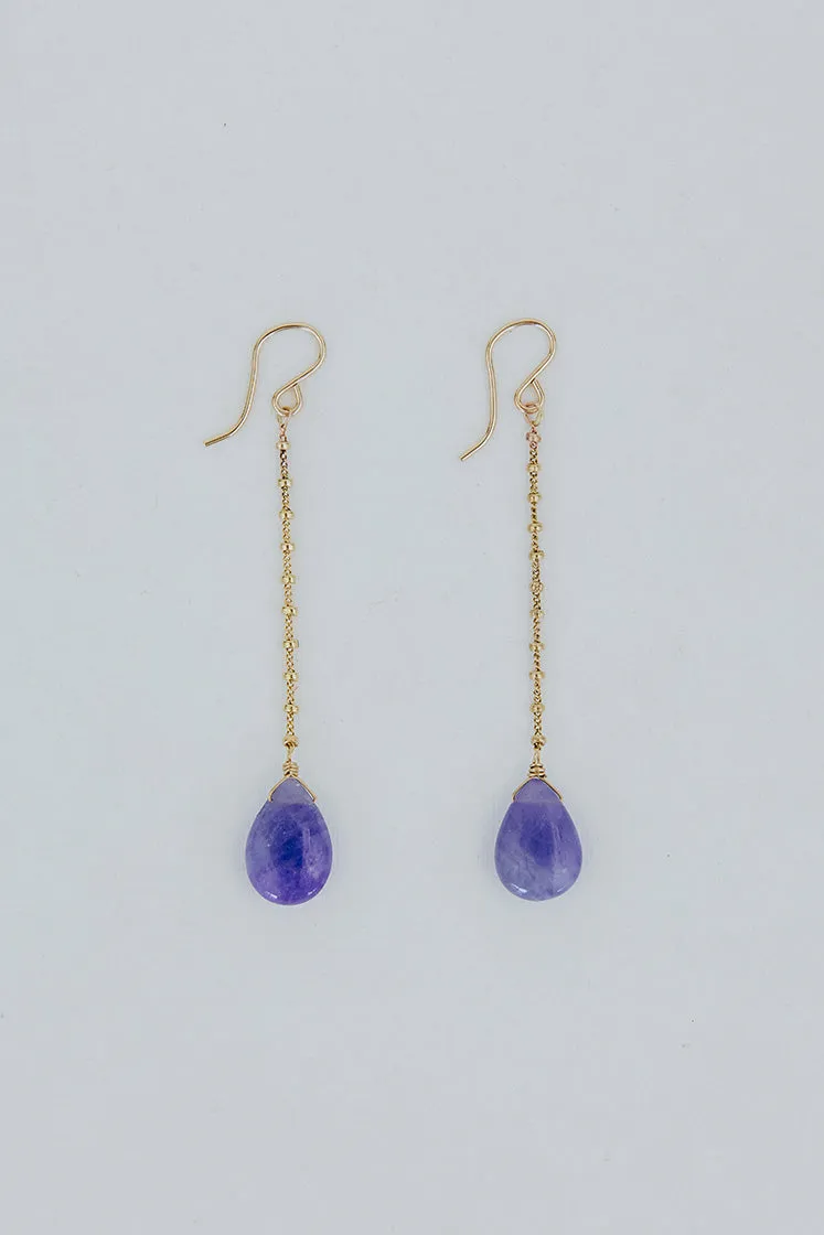 Drop Chain Earrings - Hackmanite