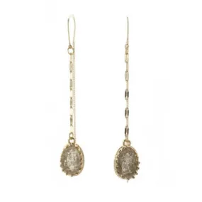 Druzy Style Chain Drop Earrings