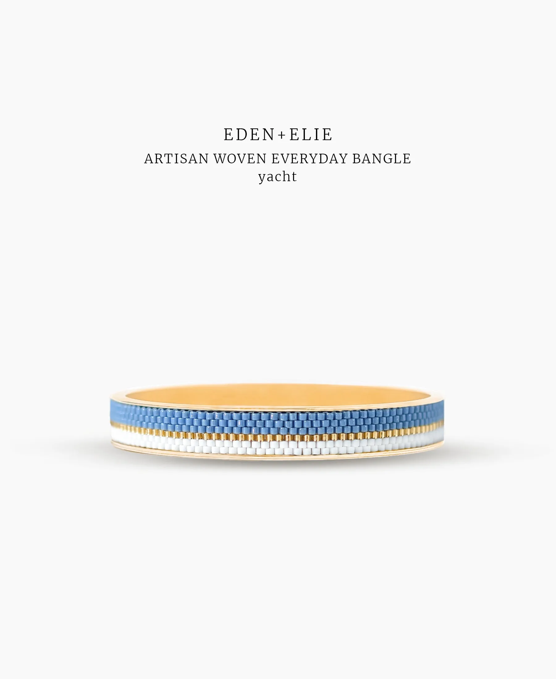 EDEN   ELIE Everyday gold narrow bangle - yacht blue