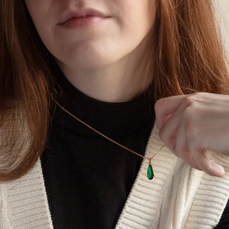 Emerald Teardrop Necklace