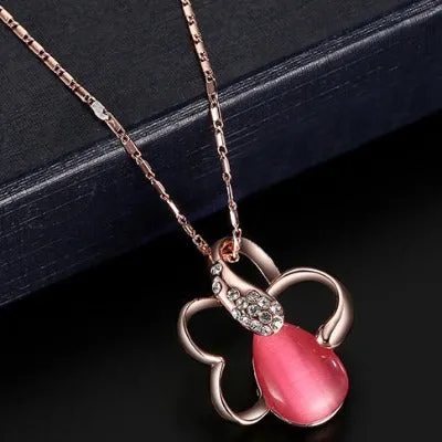 Fashion Rose Gold plum Chain Jewelry Set