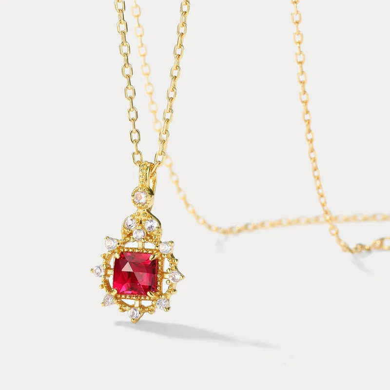 Garnet Diamond Necklace