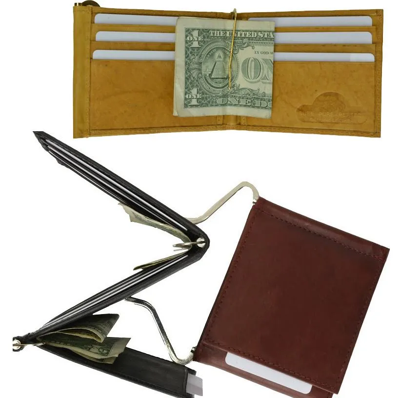 Genuine Leather Wallet Money Clip