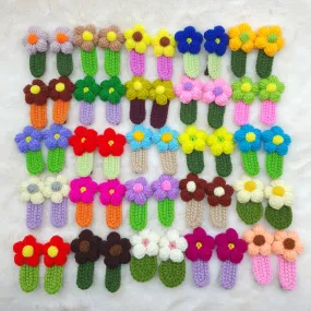 Hand-Crocheted Flower Hair Clips