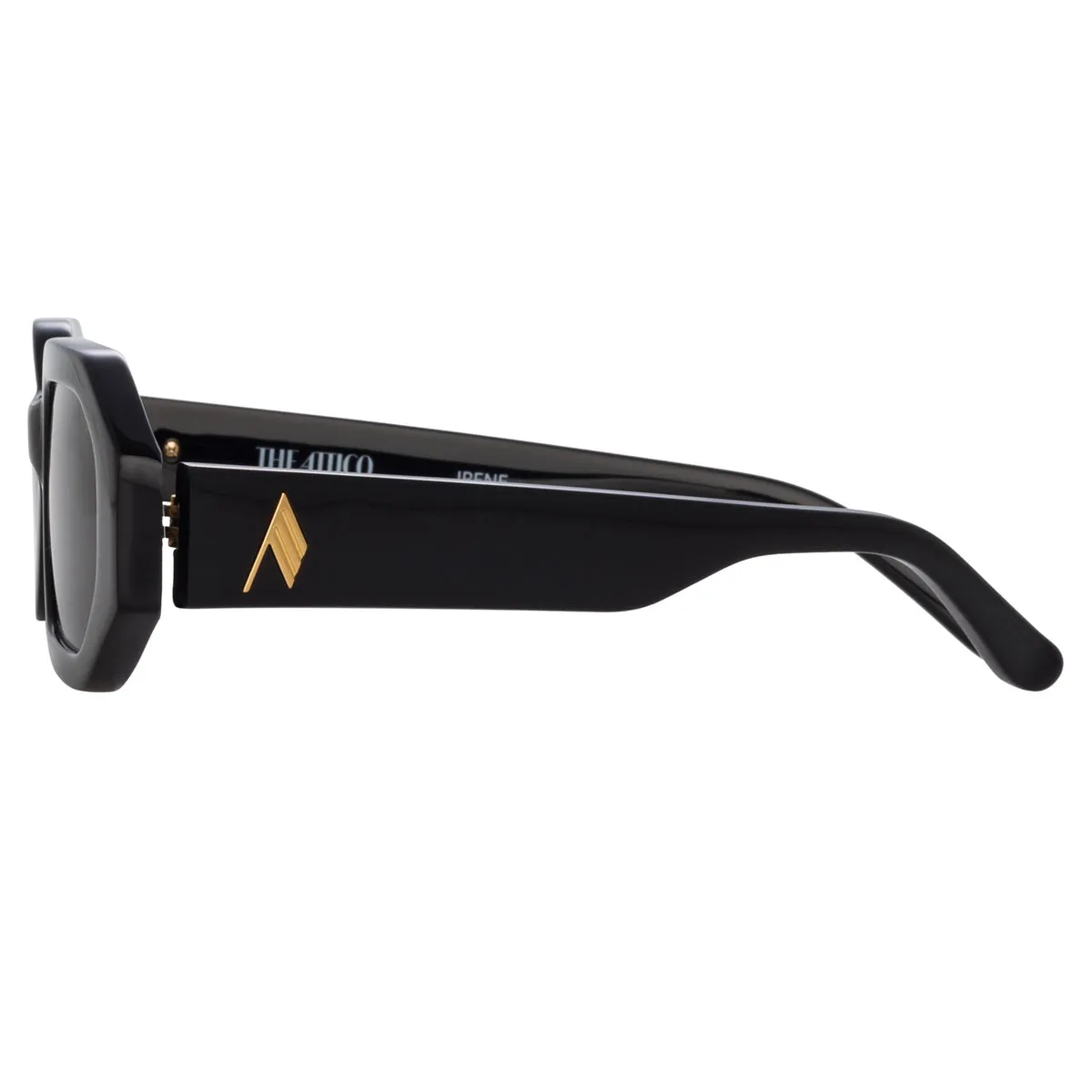 Irene Black Hexacone Acetate Sunglasses