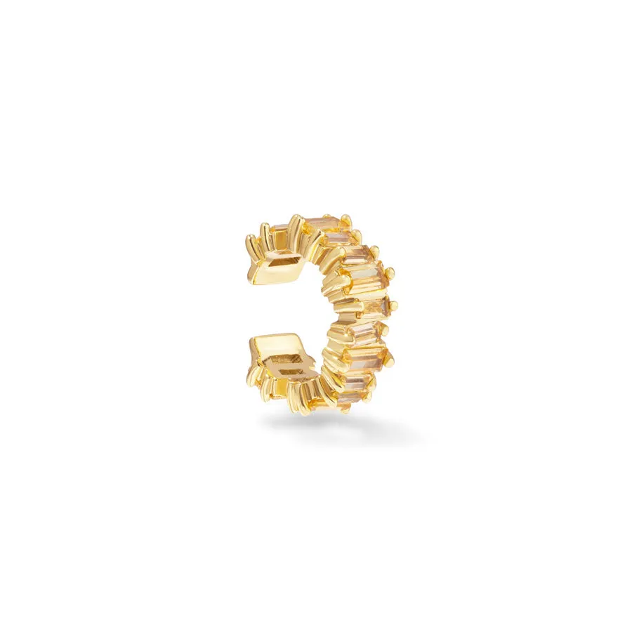 Jagged Baguette Yellow & Gold 9mm Ear Cuff