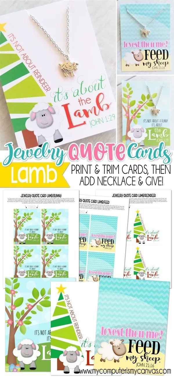 Jewelry QUOTE Cards {LAMB-1} PRINTABLE