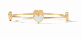 Julie Vos Heart Bangle Gold Mother of Pearl